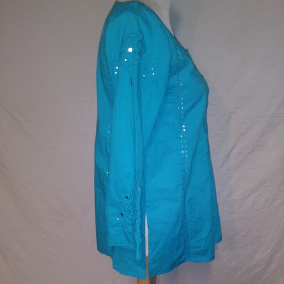 🍂🍁Calypso St. Barth Embroidery Shirt 3/4Sleeves - Picture 5 of 8